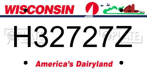 H32727Z Wisconsin License Plate