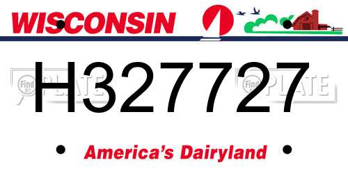 H327727 Wisconsin License Plate