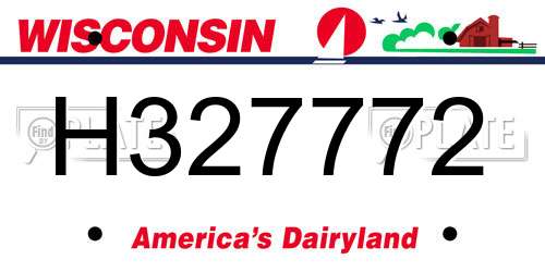 H327772 Wisconsin License Plate