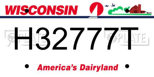 H32777T Wisconsin License Plate
