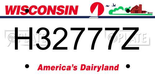 H32777Z Wisconsin License Plate