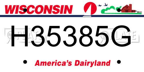 H35385G Wisconsin License Plate