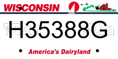 H35388G Wisconsin License Plate