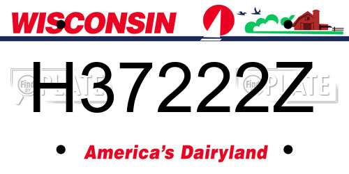 H37222Z Wisconsin License Plate