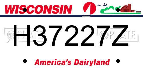 H37227Z Wisconsin License Plate