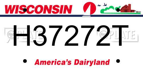 H37272T Wisconsin License Plate