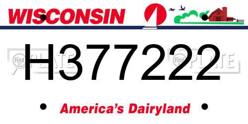 H377222 Wisconsin License Plate
