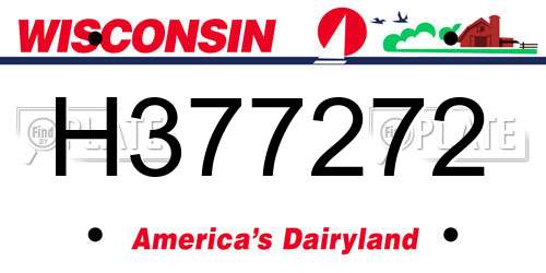 H377272 Wisconsin License Plate