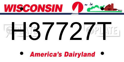 H37727T Wisconsin License Plate