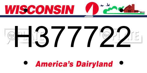 H377722 Wisconsin License Plate