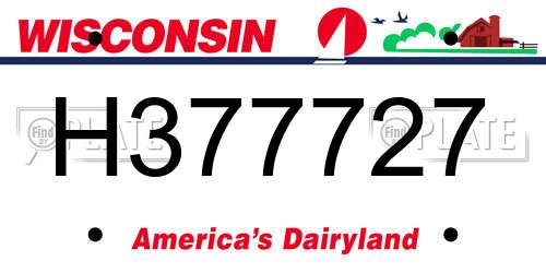 H377727 Wisconsin License Plate