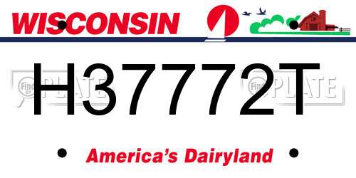 H37772T Wisconsin License Plate