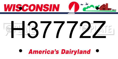 H37772Z Wisconsin License Plate