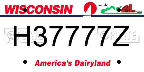 H37777Z Wisconsin License Plate