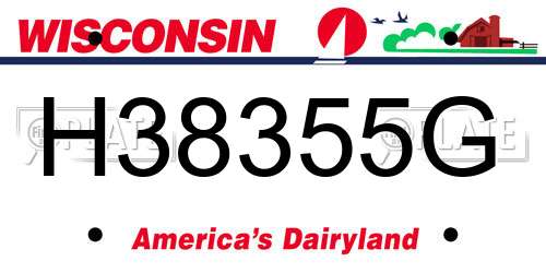 H38355G Wisconsin License Plate