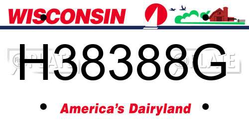 H38388G Wisconsin License Plate