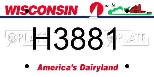 H3881 Wisconsin License Plate
