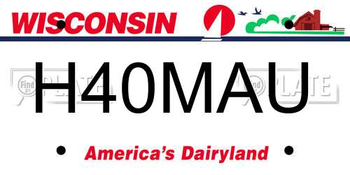H40MAU Wisconsin License Plate