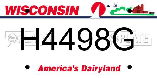 H4498G Wisconsin License Plate