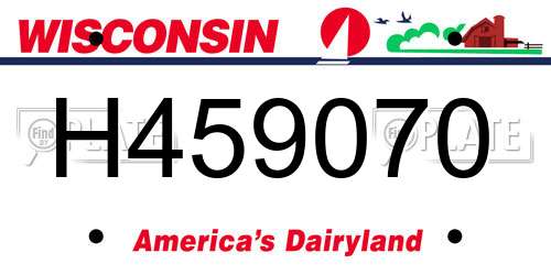 H459070 Wisconsin License Plate