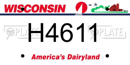 H4611 Wisconsin License Plate