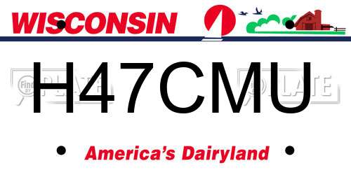H47CMU Wisconsin License Plate