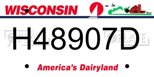 H48907D Wisconsin License Plate