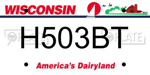H503BT Wisconsin License Plate