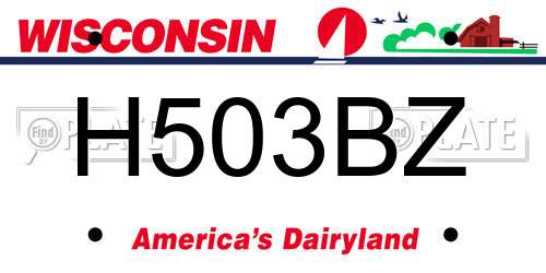H503BZ Wisconsin License Plate