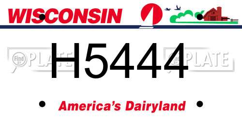 H5444 Wisconsin License Plate