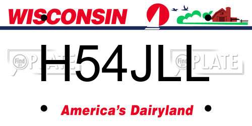 H54JLL Wisconsin License Plate