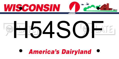H54SOF Wisconsin License Plate