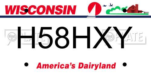 H58HXY Wisconsin License Plate
