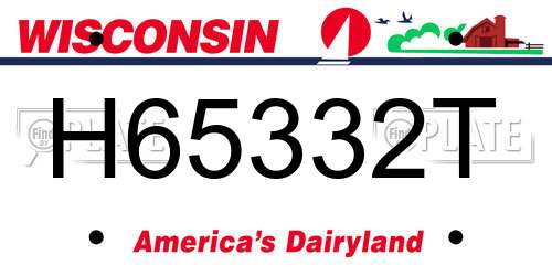 H65332T Wisconsin License Plate