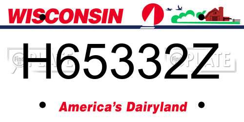 H65332Z Wisconsin License Plate
