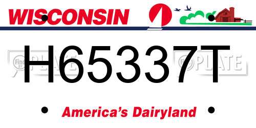 H65337T Wisconsin License Plate