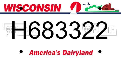 H683322 Wisconsin License Plate