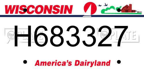 H683327 Wisconsin License Plate