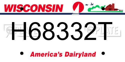 H68332T Wisconsin License Plate