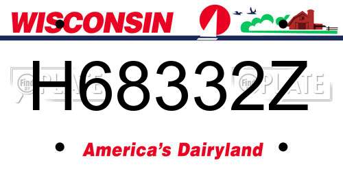 H68332Z Wisconsin License Plate