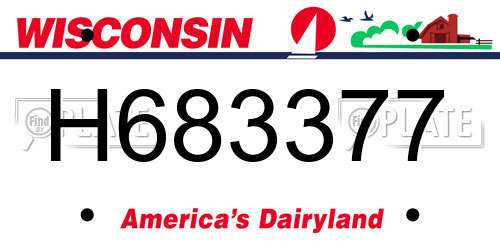 H683377 Wisconsin License Plate
