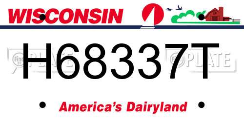 H68337T Wisconsin License Plate
