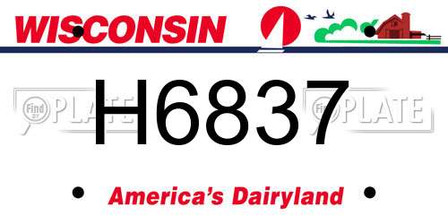 H6837 Wisconsin License Plate