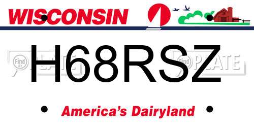 H68RSZ Wisconsin License Plate