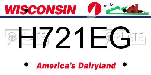 H721EG Wisconsin License Plate