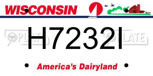 H7232I Wisconsin License Plate