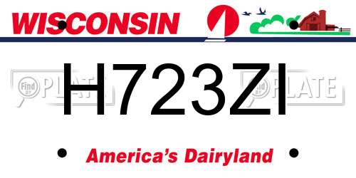 H723ZI Wisconsin License Plate