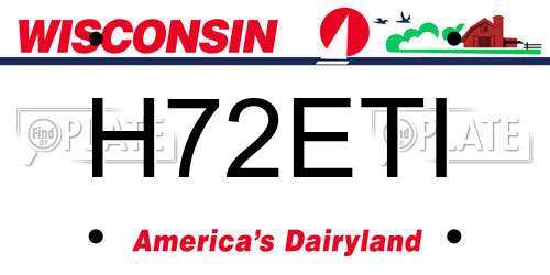 H72ETI Wisconsin License Plate