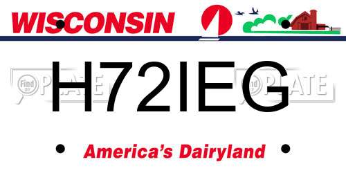 H72IEG Wisconsin License Plate