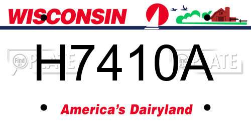 H7410A Wisconsin License Plate